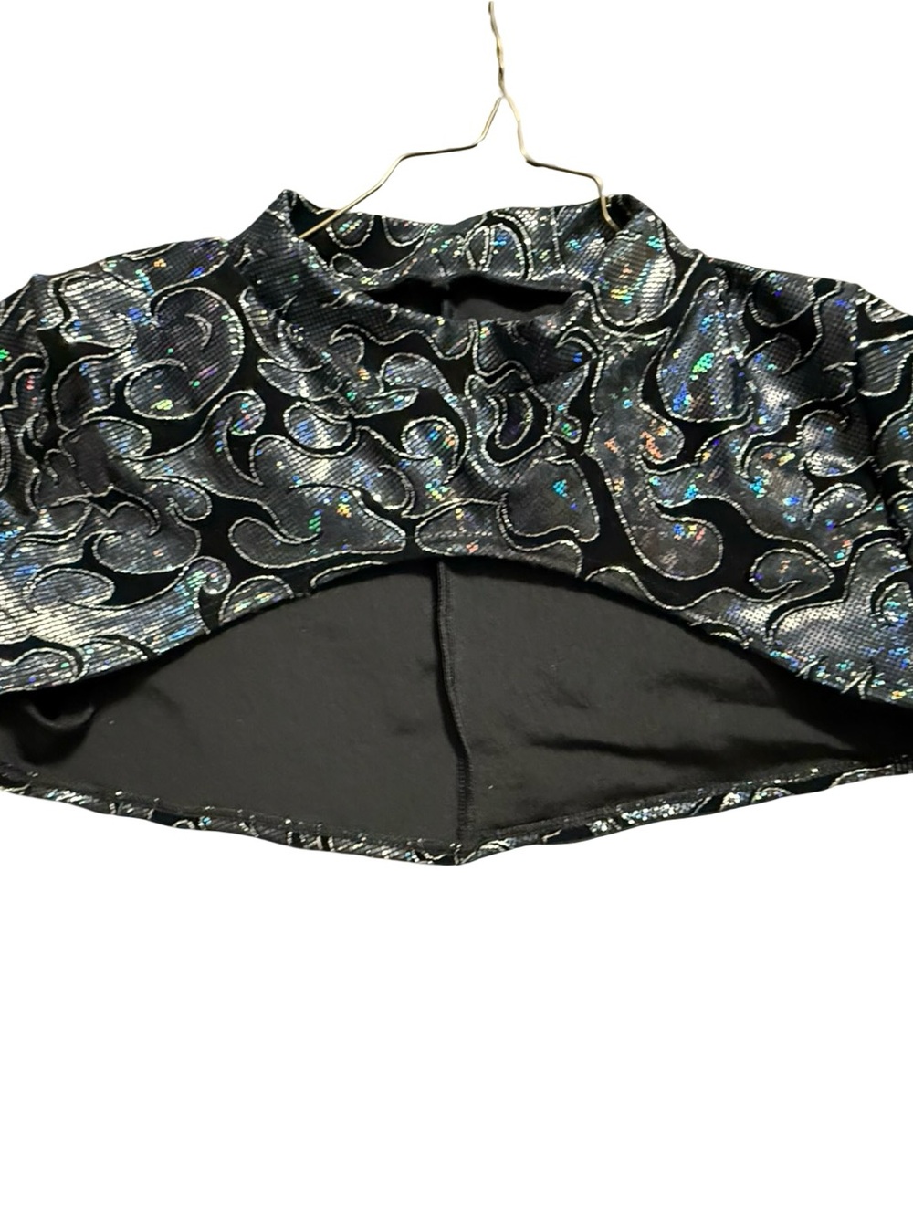 Black Iridescent Swirl Cropped Top